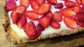 Strawberry Shortcake with Custard. Tart with Chopped Fruit. Festive Dessert. decor - Powered by Shutterstock - Get 15% off with code: PIKWIZARD15