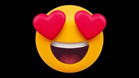 Smiling Heart Eyes Emoji 3D Animation in 4K – Cute Love Reaction Face - Powered by Shutterstock - Get 15% off with code: PIKWIZARD15