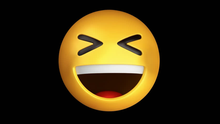 Laughing Emoji with Tears 3D Animation in 4K – Laugh Face on Transparent Background	
