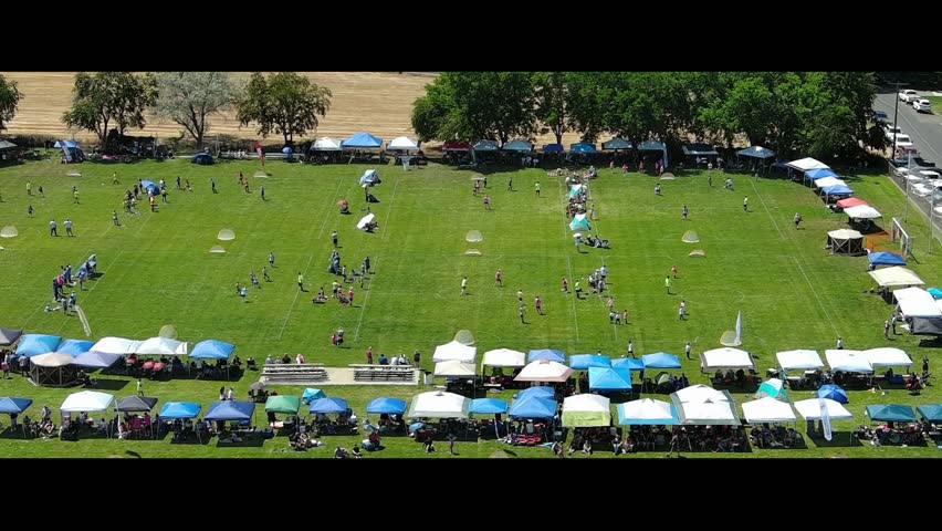 drone video clip of youth soccer tournament in Lewiston ID