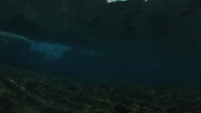 Underwater angle of tropical blue ocean wave  breaking  Royalty-Free Stock Footage #3816974