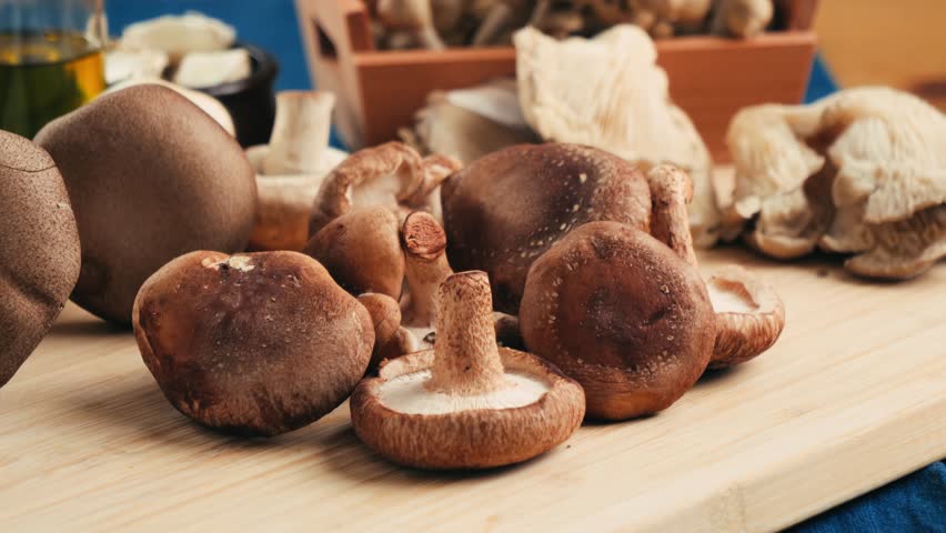 Healthy and fresh tasty vegetables Shiitake mushrooms 