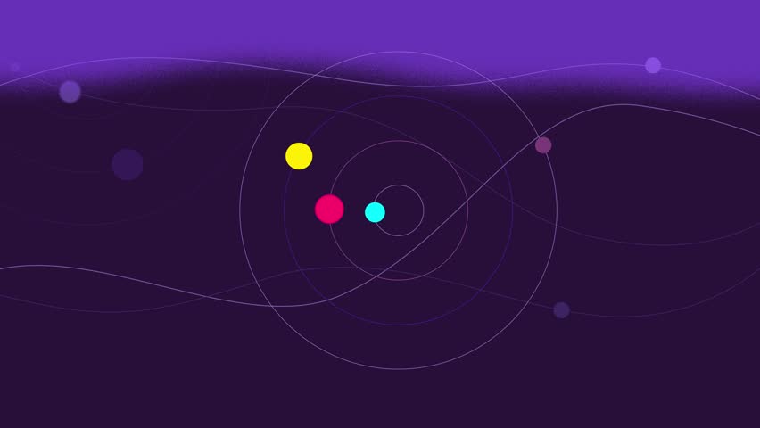 Blue violet animated simple noisy backdrop with waving lines. Cartoon animation business video explainer infographic flat design 2d style. Simple geometric modern vivid design good for any action.