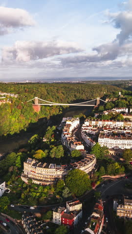 8-8-2023 Bristol - Vertical Video of Bristol, United Kingdom, Vertical Aerial View Shot