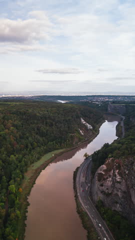 8-8-2023 Bristol - Vertical Video of Bristol, United Kingdom, Vertical Aerial View Shot