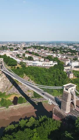 8-8-2023 Bristol - Vertical Video of Bristol, United Kingdom, Vertical Aerial View Shot