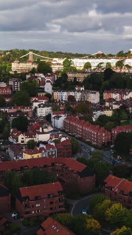 8-8-2023 Bristol - Vertical Video of Bristol, United Kingdom, Vertical Aerial View Shot