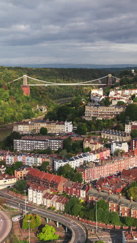 8-8-2023 Bristol - Vertical Video of Bristol, United Kingdom, Vertical Aerial View Shot