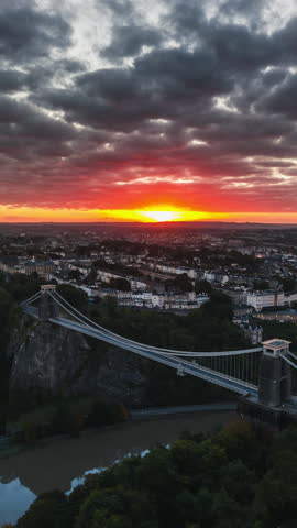 8-8-2023 Bristol - Vertical Video of Bristol, United Kingdom, Vertical Aerial View Shot