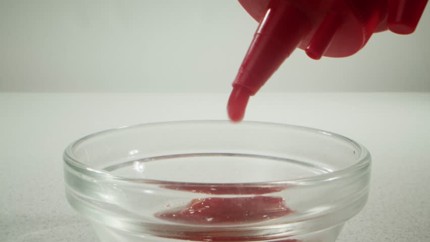 Ketchup tomato barbecue sauce, Chicken nuggets with salsa tomato sauce - unhealthy american fried fast food.