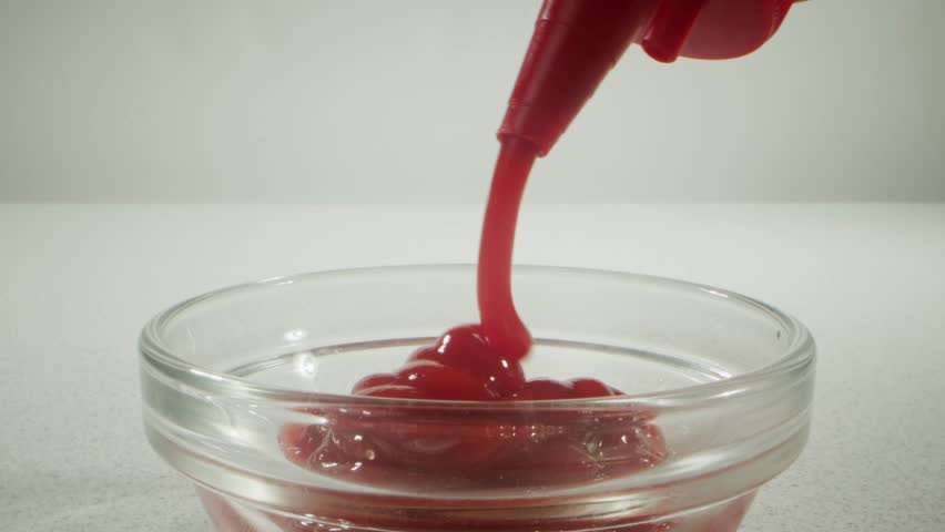 Ketchup tomato barbecue sauce, Chicken nuggets with salsa tomato sauce - unhealthy american fried fast food.