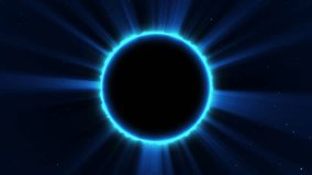 Abstract fantasy background. Amazing scientific natural phenomenon. Total solar eclipse with bright ring effect glowing with rays. Solar corona is visible. Space animated background in 4K. - Powered by Shutterstock - Get 15% off with code: PIKWIZARD15