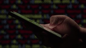 Phone smartphone at night office, Man work with chatbot AI online, connecting with AI and using a chat bot. IT engineer software developer programmer interact with chat bot, making writing code - Powered by Shutterstock - Get 15% off with code: PIKWIZARD15