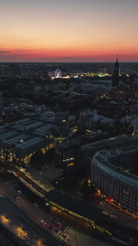 8-8-2022 Hamburg - Vertical Video of Hamburg, Germany Vertical Aerial View Shot