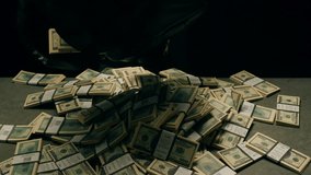 Banknotes and bag counter, Specialised police officer Counting dollar euro banknotes in crime lab with machine, cashed out criminal money, bitcoin changing, buying home flat in bank.  - Powered by Shutterstock - Get 15% off with code: PIKWIZARD15