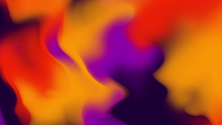 Abstract animated background with vibrant gradient fluid shapes in orange, purple, and red tones, smoothly morphing in a seamless motion for presentation, creative digital design, or dynamic visual