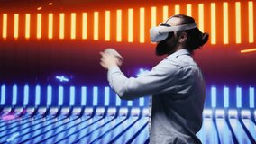 Artsy young guy immersed in virtual reality under neon lights and cyberpunk glow, blending street style with modern fashion and technology in a cool setting full of aesthetic visuals. Camera B. - Powered by Shutterstock - Get 15% off with code: PIKWIZARD15