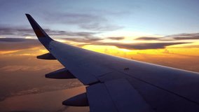 Airplane Wing Sunset Aerial View Flight Travel - Powered by Shutterstock - Get 15% off with code: PIKWIZARD15