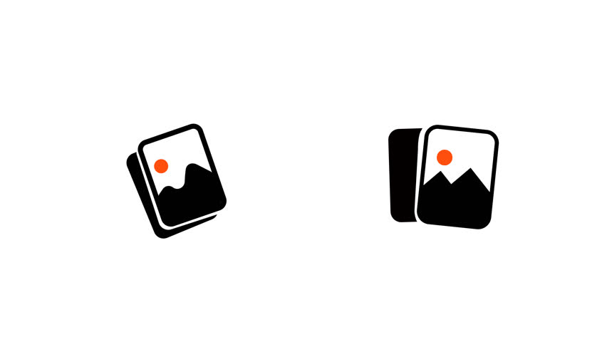 Animation Gallery icon photo album icon, image picture symbol. Thin line gallery photo outline icons for web and mobile apps. Transparent background video 4k,