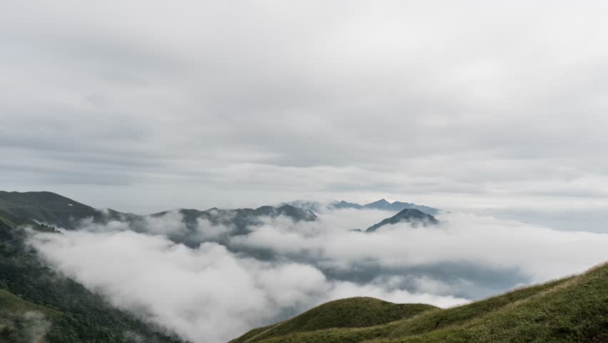 Chinese Wugong Mountain Peak Mist Timelapse Video