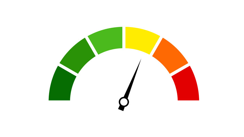 Speed ​​meter. heating, temperature scale video. nagetive temperature gauge video on white background. internet speed. barometer or indicator