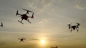 Drone formation flying in the air for detection - Powered by Shutterstock - Get 15% off with code: PIKWIZARD15