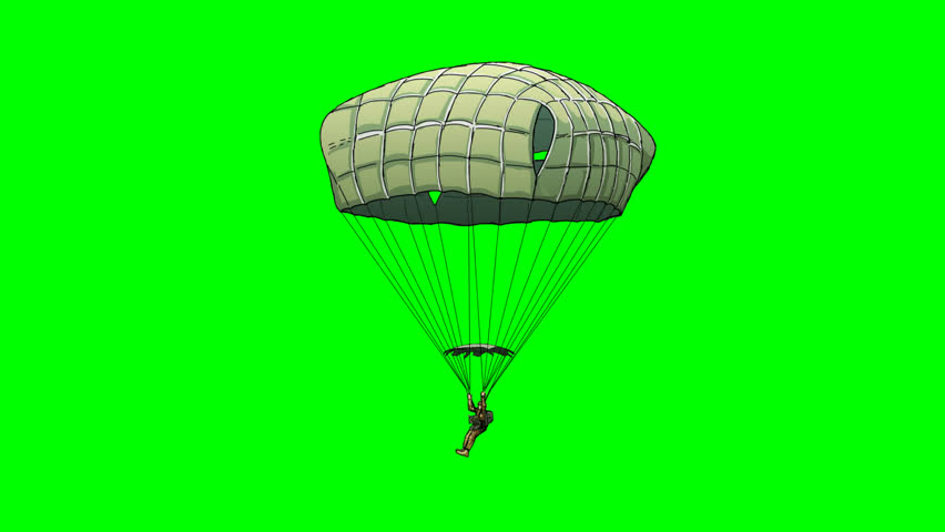 US paratroopers isolated on white background.