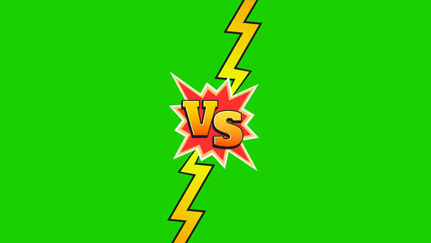 Comic Cartoon Versus Battle Background animated, Green screen