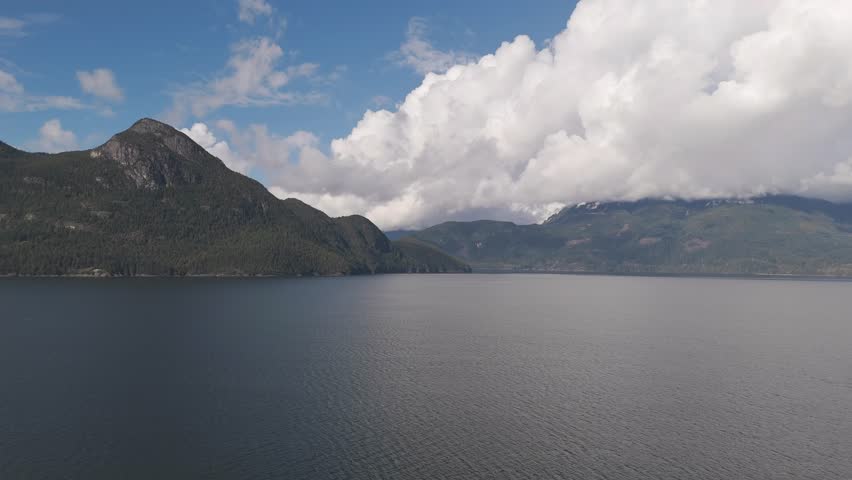 Scenic View of Mountains and Water in British Columbia