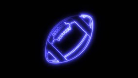 Neon Rugby icon isolated on black background HD Video motion graphic animation - Powered by Shutterstock - Get 15% off with code: PIKWIZARD15