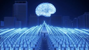 AI artificial intelligence and data mining, futuristic cyber innovation automated and autonomous brain, neural network 3d animation, computer machine digital brain big data, hologram, 4k. - Powered by Shutterstock - Get 15% off with code: PIKWIZARD15