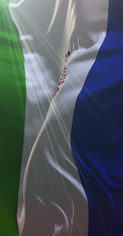 Flag of the federal territory of Yukon, Canada. Loop. 4K Vertical