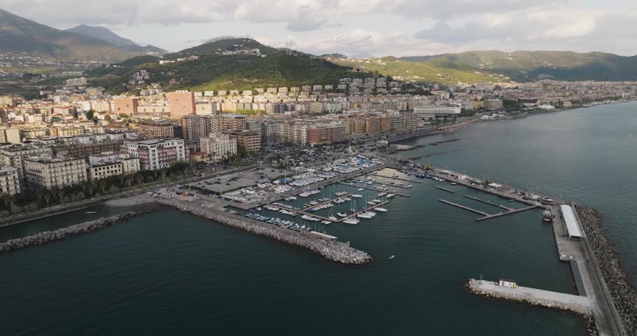 Aerial view of Salerno, Campania, Italy.