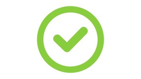 Green check mark icon, video. - Powered by Shutterstock - Get 15% off with code: PIKWIZARD15