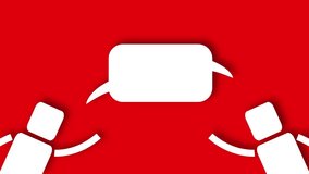 Clean Vector Illustration of Two Figures in a Communication Exchange. Business meeting icon, flat design, dialogue bubble, black and white graphic - Powered by Shutterstock - Get 15% off with code: PIKWIZARD15