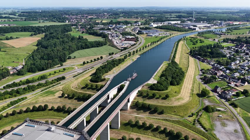 Unique ship lift at Strepy-Thieu in Belgium and its engineering marvels over the canal