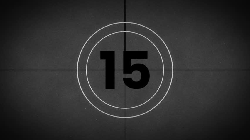 Simple Countdown. Countdown animation. Countdown movie from 15 to 0 number. Movie-style countdown Counting from 15 seconds. digital timer, Clock and watch.