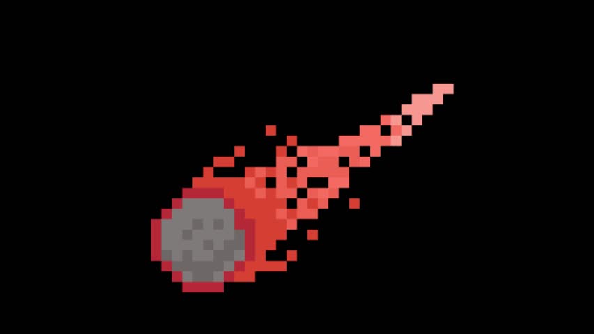 meteor falling loop pixel art