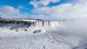 Niagara falls frozen during winter showcasing icy scenic landscape - Powered by Shutterstock - Get 15% off with code: PIKWIZARD15