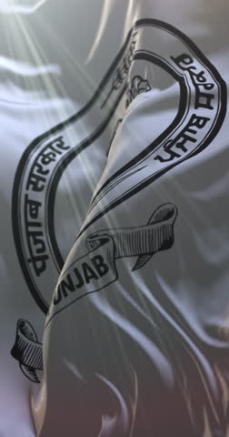 Flag of Punjab state, India. Loop. 4K Vertical
