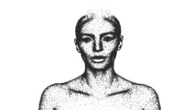 Abstract Human Bust Blinking Halftone Animation. - Powered by Shutterstock - Get 15% off with code: PIKWIZARD15