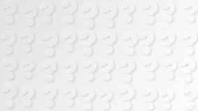 Clean white minimalist background with a gently moving array of question marks on a light grid pattern. Subtle yet conceptually rich animation. - Powered by Shutterstock - Get 15% off with code: PIKWIZARD15