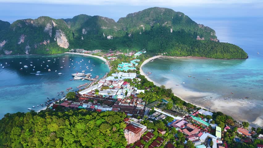 Aerial view of the Phi Phi Island in the Krabi Province, Thailand