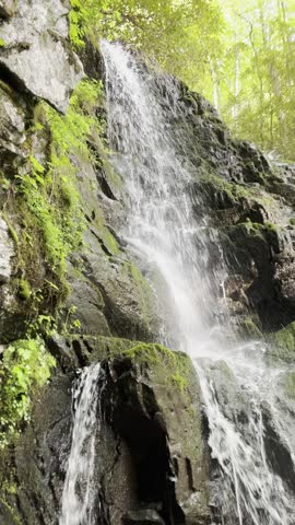 Spruce Flats Falls, waterfall, Great Smoky Mountains, Tennessee nature, Smoky Mountains, hiking trail, 4K nature, HDR waterfall, scenic waterfall, forest waterfall, mountain stream, flowing 