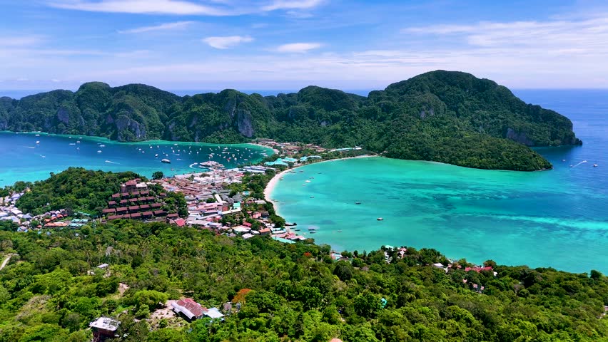 Aerial view of the Phi Phi Island in the Krabi Province, Thailand