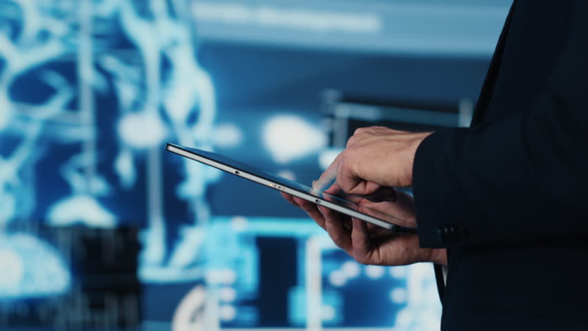 Engineer studying AI brain for data structures and predictive analytics, highlighting smart technology and deep learning for innovation and productivity. Algorithmic thinking. Camera A.