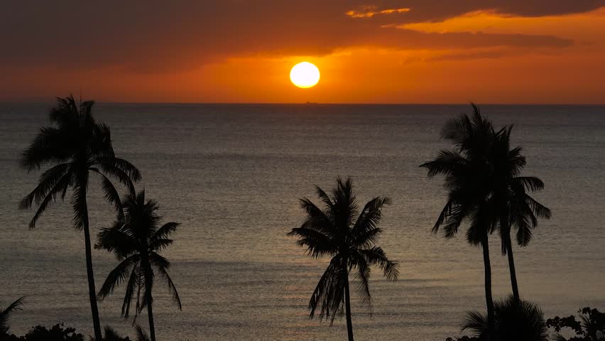 Captivating colors and serene scene of Beautiful Sunset over the sea. Santa Fe, Tablas, Romblon. Philippines.