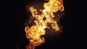 Intense, fiery explosion erupts from center, filling screen with flames and smoke before fading. High-impact VFX for action scenes or transitions - Powered by Shutterstock - Get 15% off with code: PIKWIZARD15