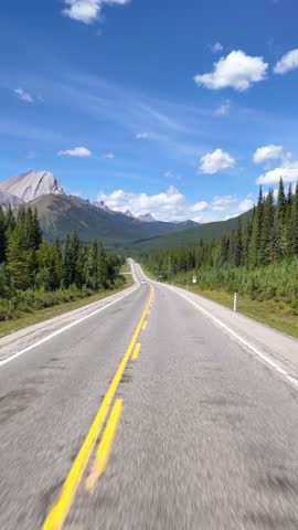 Driving Through Majestic Canadian Rockies: Scenic Road Trip in British Columbia
