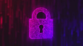 A digital padlock glows against a dark background, symbolizing data protection and cyber security. It's a visual representation of safe online connections. - Powered by Shutterstock - Get 15% off with code: PIKWIZARD15